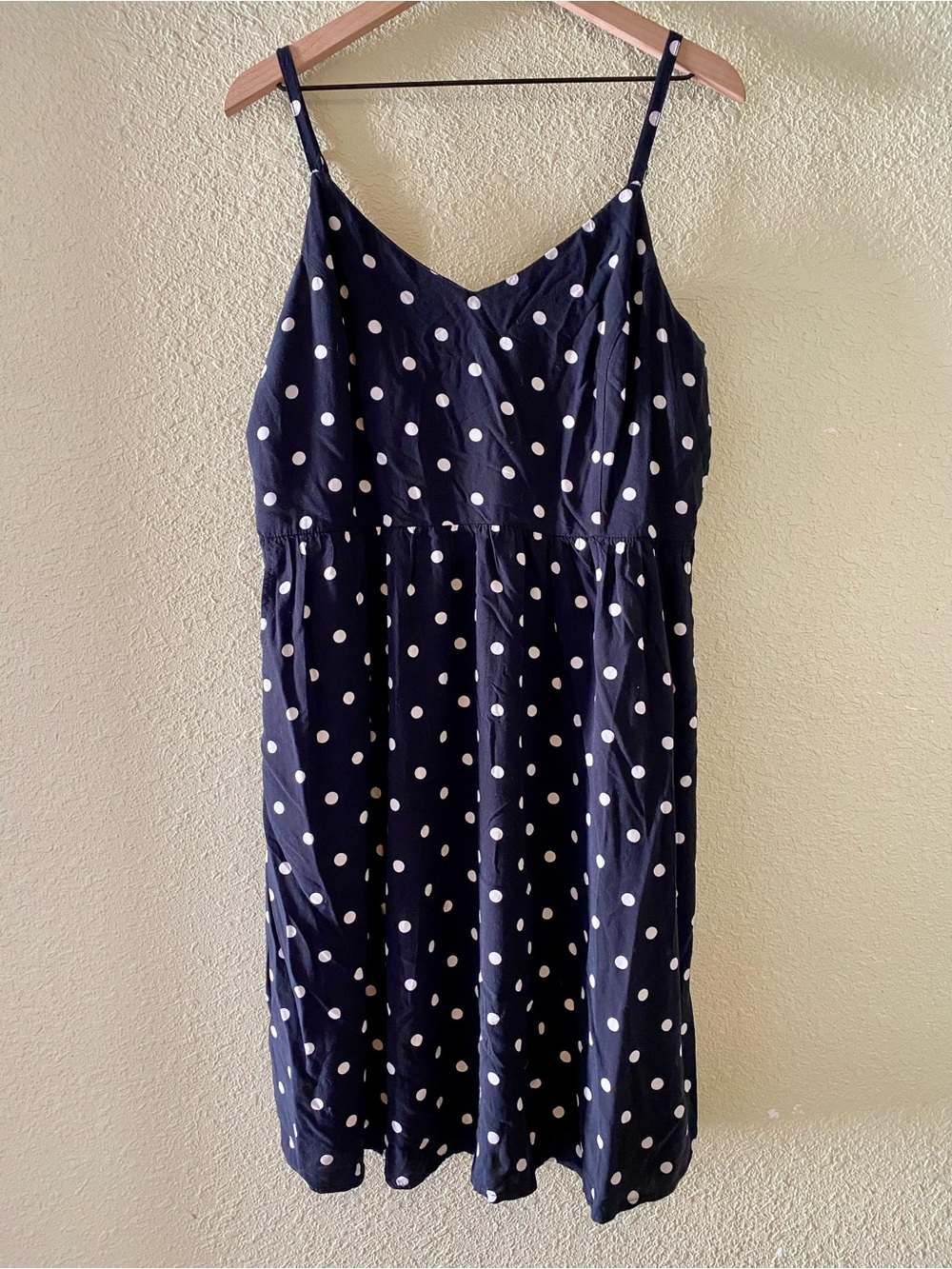 Old Navy Black and White Polka Dot Midi Dress